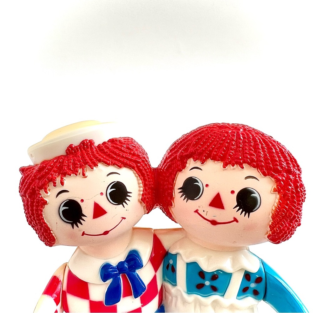 Vintage 1975 Raggedy Ann & Andy Plastic Figurine – Cute Tray & Pencil Holder - Picture 2 of 10